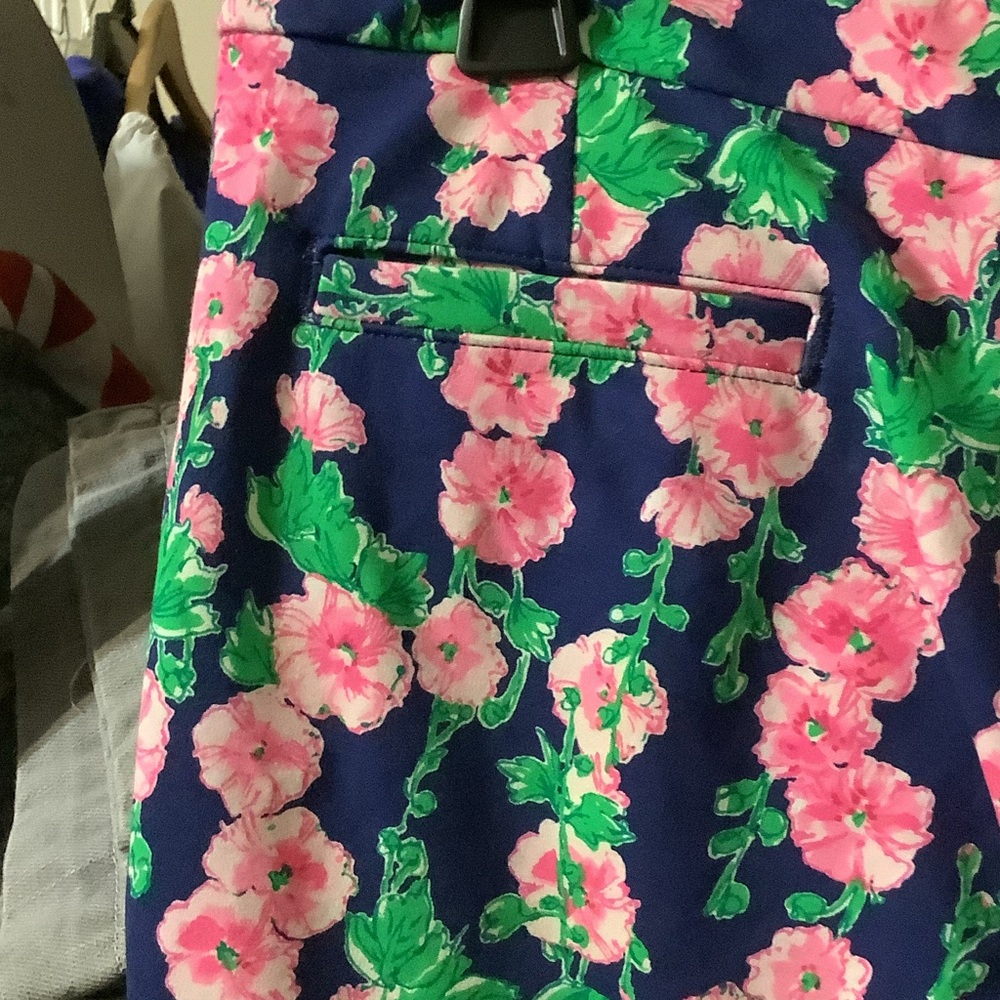 Lilly Pulitzer Darci knit Shorts - Pink and Green on Oyster Bay Navy - Picture 8 of 8